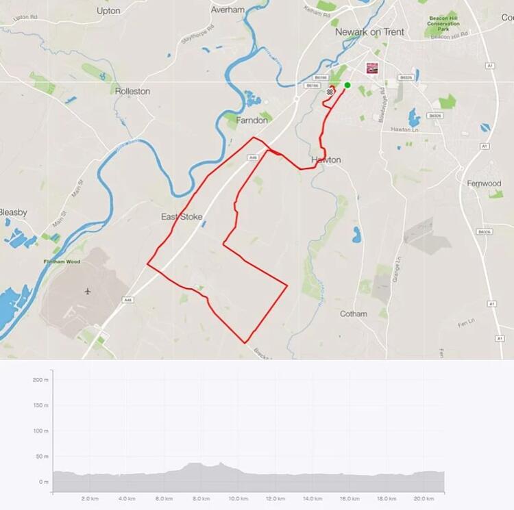 Newark Half Marathon Race Route Map