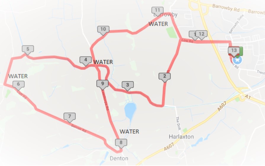 Newton's Fraction Half Marathon Course Map