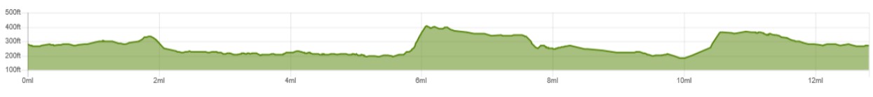 Newton's Fraction Half Marathon Elevation Profile