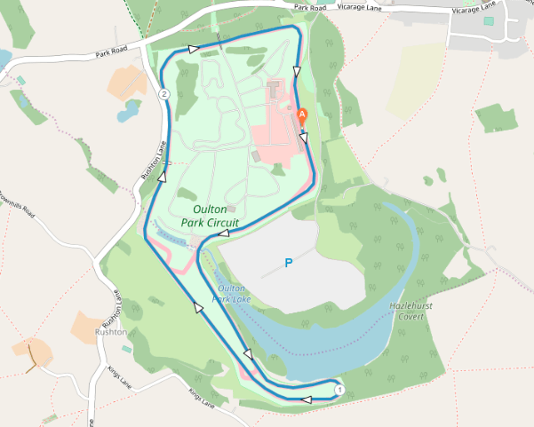 Oulton Park Running Grand Prix 20 Mile Course Map