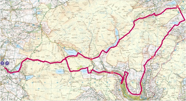 The Pennine Trail Marathon Race Map 