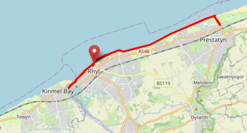 Rhyl Half Marathon Course Map