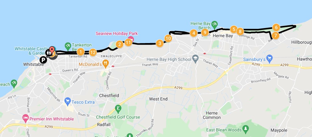 Saxon Shore half marathon course map