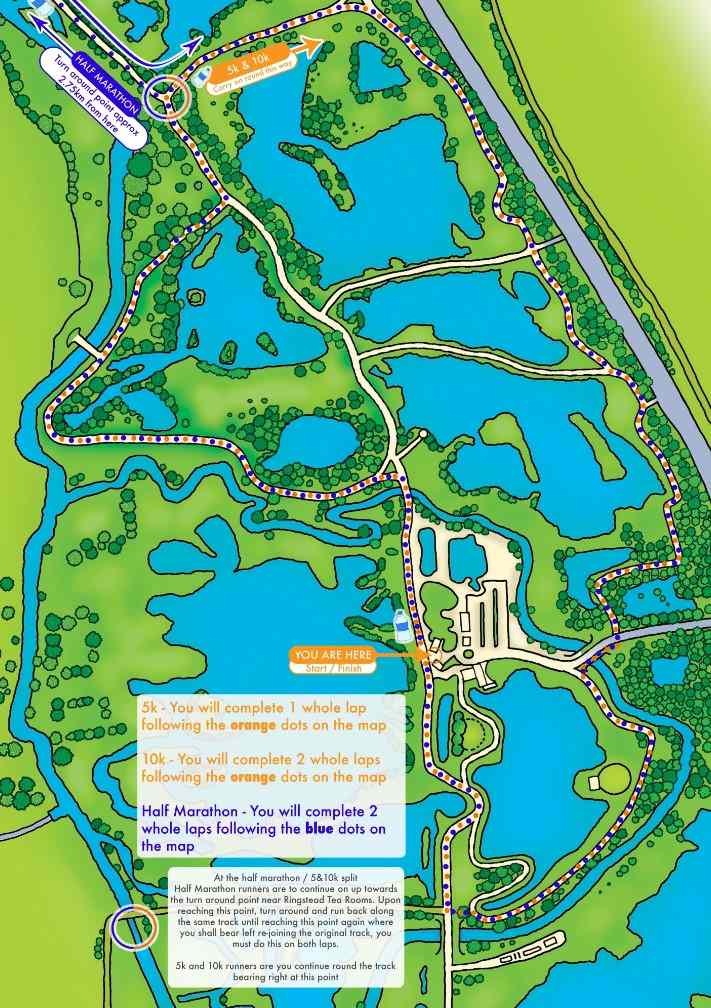 Stanwick Lakes Half Marathon Course Map