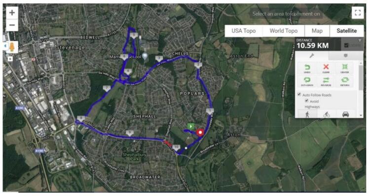 Stevenage Half Marathon Route Map