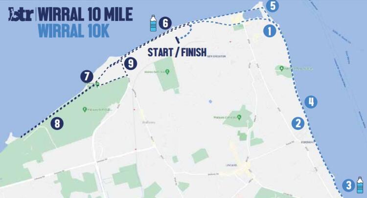Wirral 10 Mile Course Map