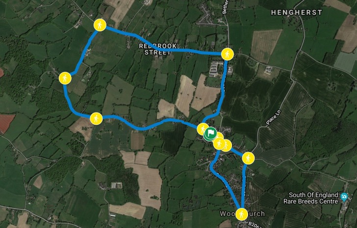 Woodchurch 10 Mile Course Map